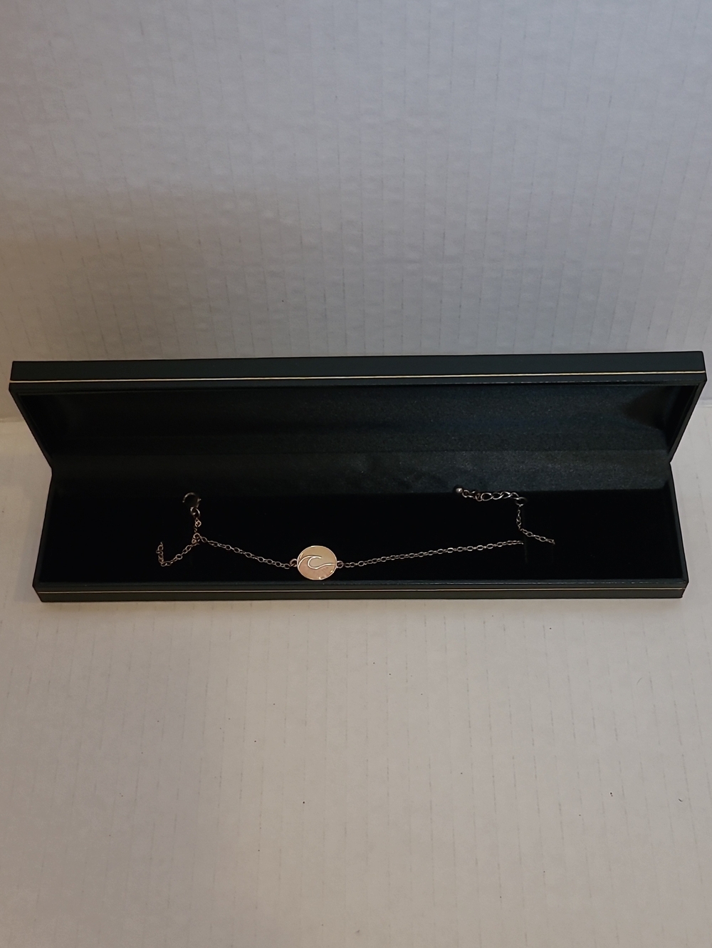 Source Unknown Silver Moon Disc Chain Bracelet